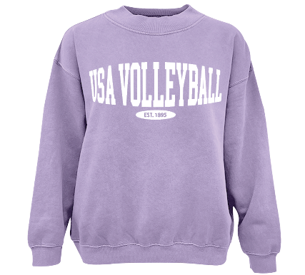 USA Volleyball Purple Crew Mock Neck