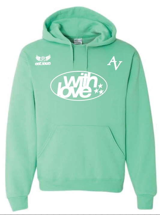 With Love Mint Volleyball Hoodie