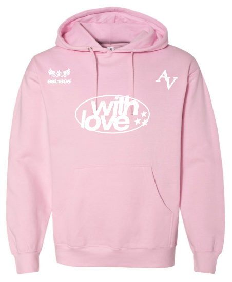 With Love Baby Pink Volleyball Hoodie