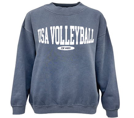 USA Volleyball Denim Crew Mock Neck