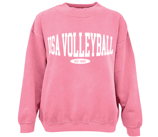 USA Volleyball Hibiscus Crew Mock Neck
